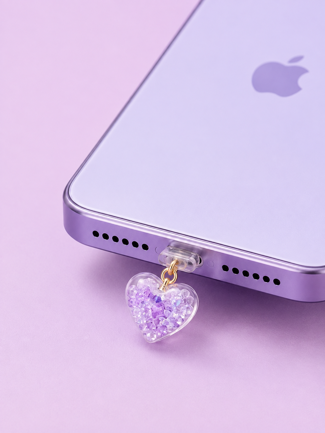🩷✨Glow in the Dark Crystal Heart Dust Plug Charm