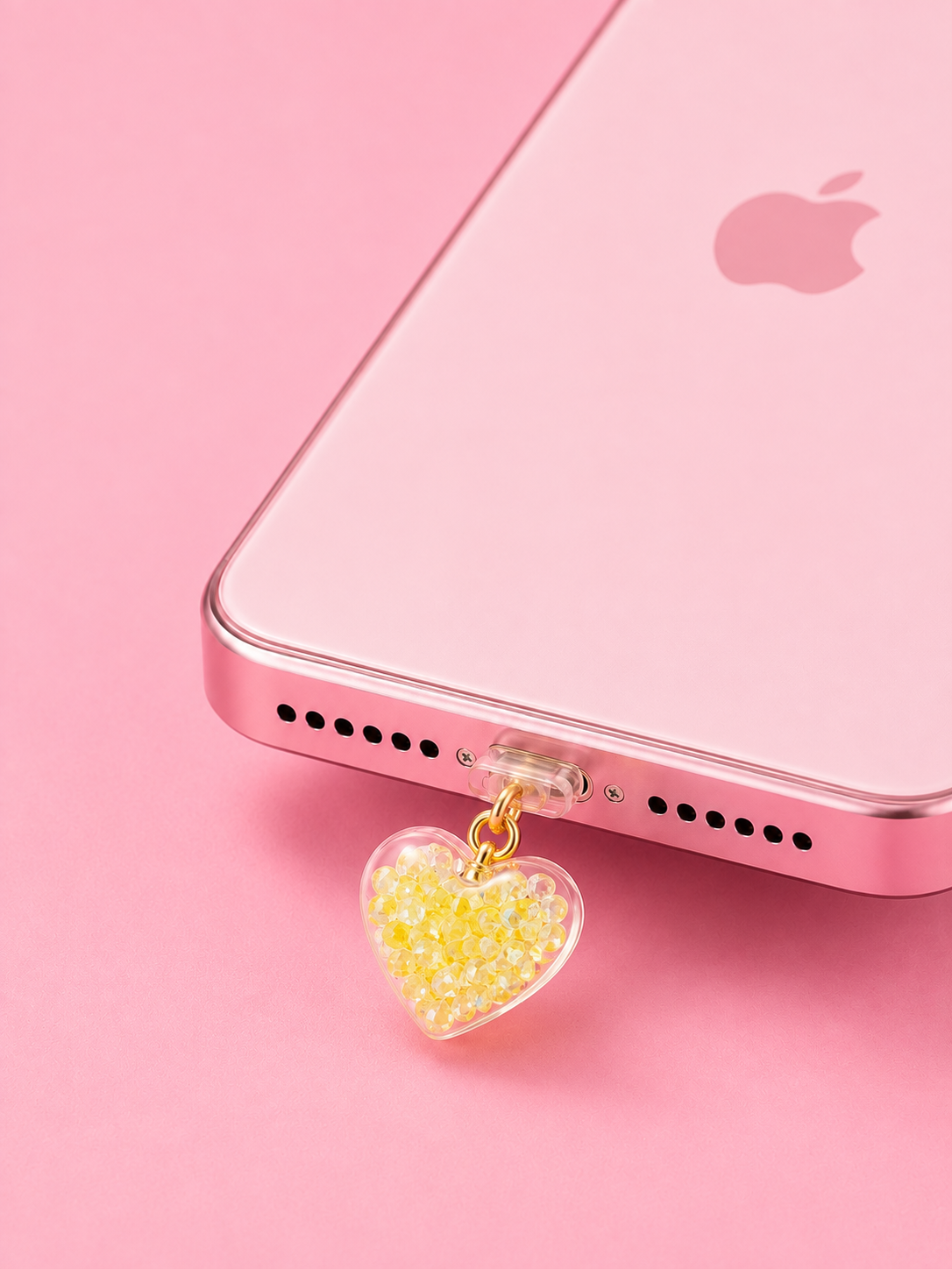 🩷✨Glow in the Dark Crystal Heart Dust Plug Charm
