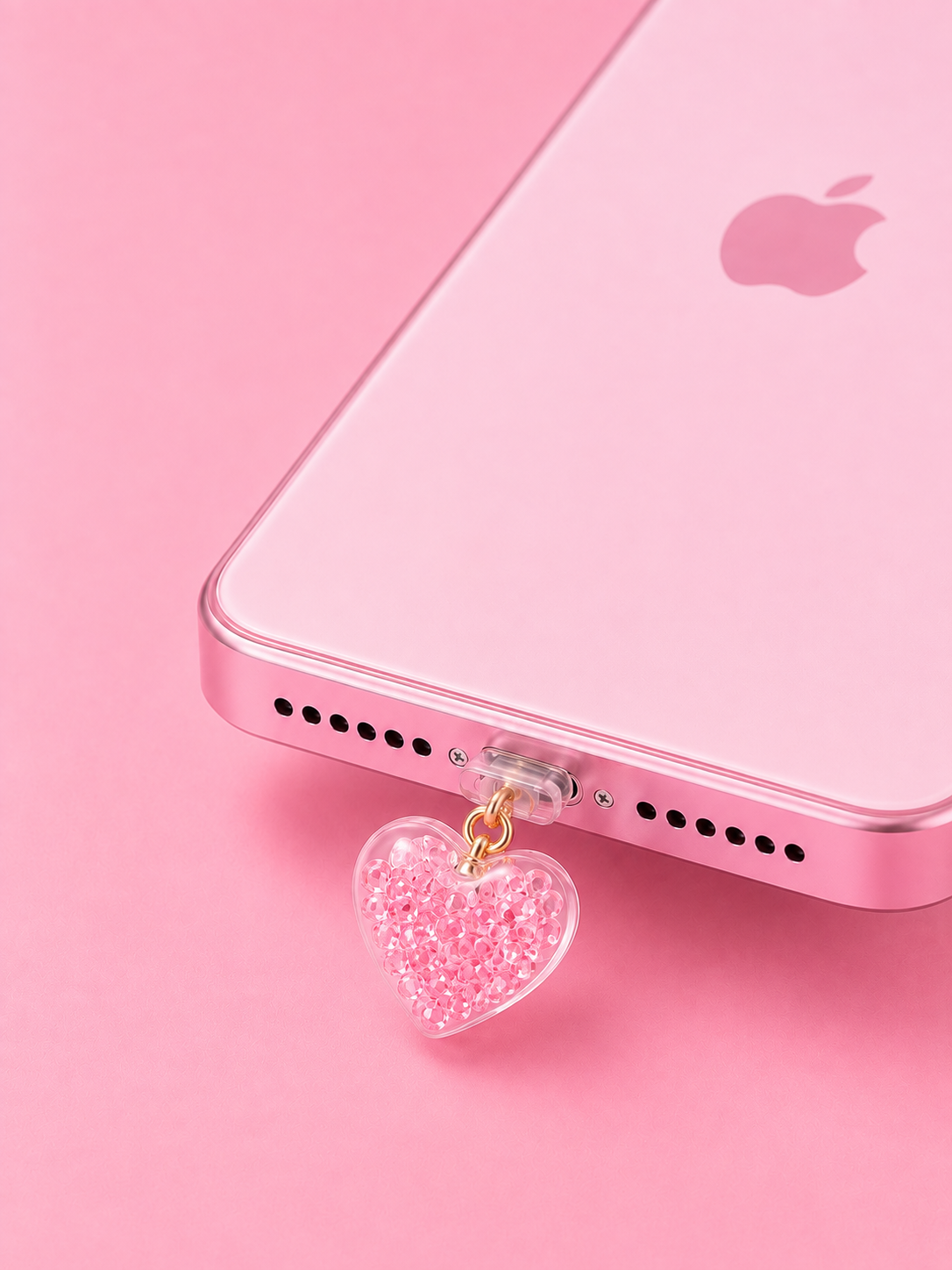 🩷✨Glow in the Dark Crystal Heart Dust Plug Charm