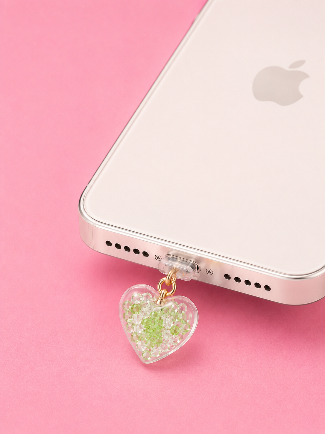 🩷✨Glow in the Dark Crystal Heart Dust Plug Charm