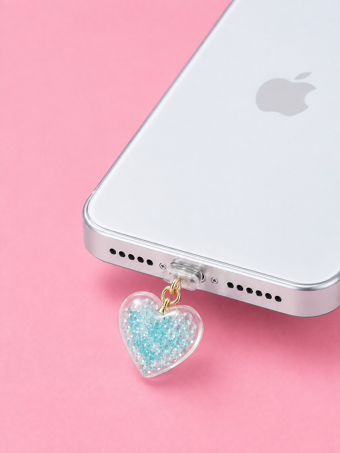 🩷✨Glow in the Dark Crystal Heart Dust Plug Charm